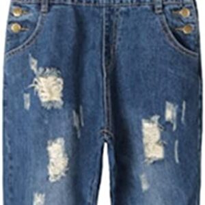 AvaCostume Women’s Adjustable Strap Ripped Denim Overalls