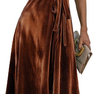 BerryGo Women’s Boho V Neck Ruffle Floral Wrap Maxi Dress