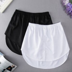 Detachable Underskirt Women Fake Shirt Irregular Skirt Tail Blouse Hem Cotton Extender Fake Hem Mini Skirt Fake Hem 6 Sizes