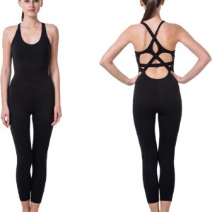 LOVESOFT Women’s Sleevesless Bodysuit Dance Unitard, Backless Bodycon Rompers Jumpsuits for Workout Yoga