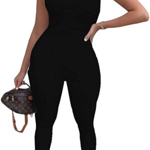 LuFeng Women’s Sexy Sleeveless Zipper Bodycon Party Club Long Rompers Jumpsuit