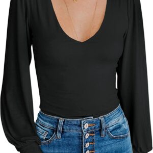 Spadehill Women’s V-Neck Long Sleeve Bodysuit
