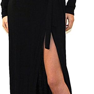 Vivicastle Women’s Sexy Long Sleeve Tulip Wrap Slit Front Full Long Maxi Dress