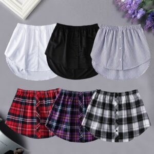 Women Shirt Extenders Adjustable Fake Skirts Girls Shirt Tail Blouse Hem Mini Skirt Woman Fake Underskirt Girls