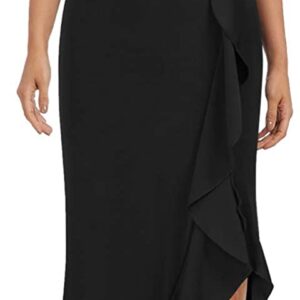 WOOSEA Women’s High Neck Split Bodycon Mermaid Evening Cocktail Long Dress