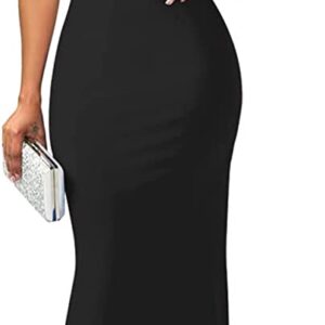 YMDUCH Women’s Elegant Sleeveless Off Shoulder Bodycon Long Formal Party Evening Dress
