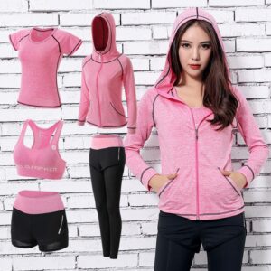 Yoga Set Seamless Suits Gym Clothing for Women Fitness Sportswear 5pcs Vest+t-shirt+shorts+leggings+hoodies Yoga Outfits
