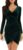 GUBERRY Womens Wrap V Neck Long Sleeve Velvet Bodycon Ruched Cocktail Party Dress