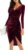 HUHOT Womens Wrap V Neck Long Sleeve Split Wrap Velvet Elegant Bodycon Ruched Cocktail Party Midi Dress