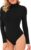 LAOLASI Women’s Turtle Mock Neck Long Sleeve Slim Fit Tops Bodysuits Jumpsuit