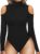 MANGOPOP Women Sexy Cutout Cold Shoulder Top V Neck Short Sleeve Bodysuit/Mock Turtle Neck Long Sleeve Bodysuit T Shirt