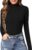 MATERNITY SOFT STRETCH LONG SLEEVE TEE, BLACK