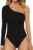 MANGOPOP Women’s One Shoulder Off Sleeveless Long Sleeve Tank Top Bodysuit Jumpsuits