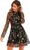 Milumia Women’s Floral Embroidery Mesh Round Neck Tunic Party Dress