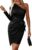 PRETTYGARDEN Women’s Fall Fashion 2022 One Shoulder Ruched Bodycon Dresses Sexy Fitted Cocktail Party Dress