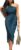 PRETTYGARDEN Women’s Ruched Bodycon Dress Asymmetrical Sleeveless One Shoulder Wrap Satin Belted Cocktail Midi Dress