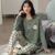 Pure Cotton Pajamas Women’s Spring and Autumn Models Long-sleeved Home Service Women’s Simple Loose Casual Suit Large Size 5XL