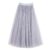 Vintage Tulle Skirt Women Elastic High Waist 3 Layers A-line Pleated Mesh Skirt Long Bride Tutu Skirts Female Jupe Longue
