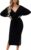 Viottiset Women’s V Neck Long Batwing Sleeve Wrap Midi Knit Sweater Dress Elegant Backless with Belt Slit