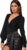 WDIRARA Women’s Deep V Neck Long Sleeve Solid Wrap Surplice Bodysuit