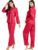 Women’s Silk Satin Pajamas Set Long Sleeves Tops+Pants Cool Comfort Breathable Big Striped Loungewear All Seasons Nighttown Suit