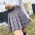 XS-XXL High Waist Women’s Skirts Striped Pleated Skirt Elastic Waist Female Skirts Sweet Mini Skirts Dance Skirt Plaid Skirt